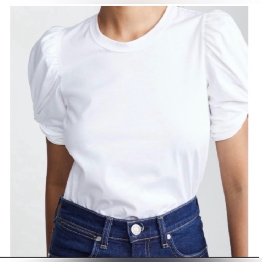 $135 ALC New Kati puff sleeves white TSHIRT size XS